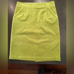 Boden Olive Green Velvet Pencil Skirt, 10L (UK Size 14L)